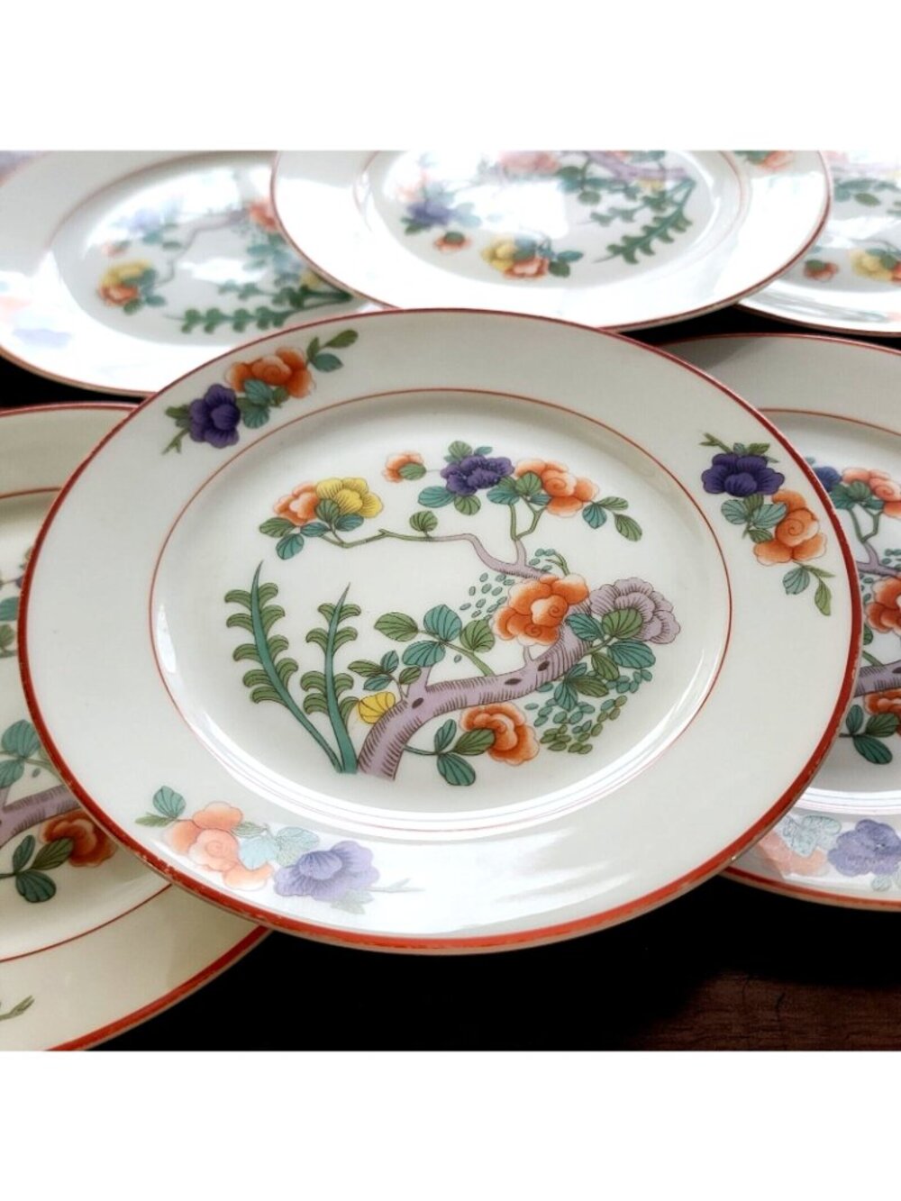 6 Rosenthal Indian Tree Bread Plates Antique 1923 Selb Bavaria vintage Floral Sa - Picture 11 of 14